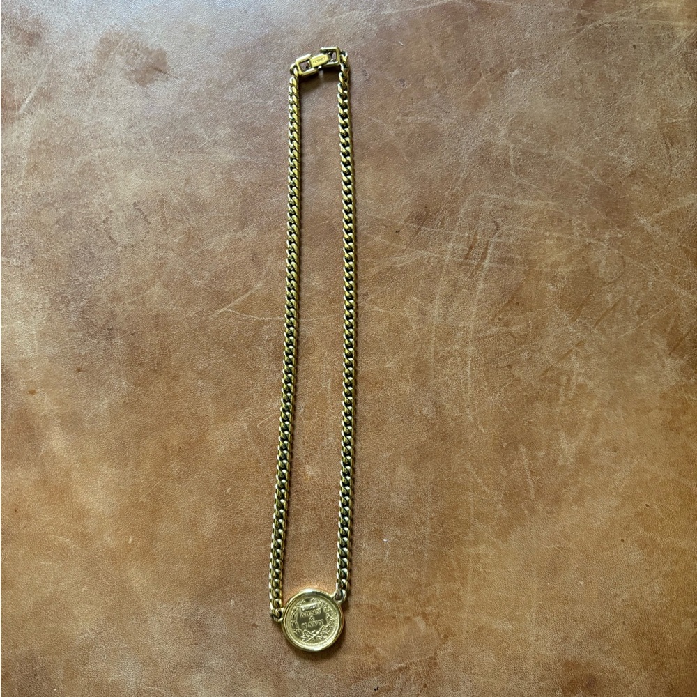 Gold Chain Necklace with Pendant